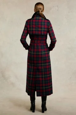 Fashion Full Length Marlborough Trench Coat (Logan Tartan) Women Trench Coats|Coats