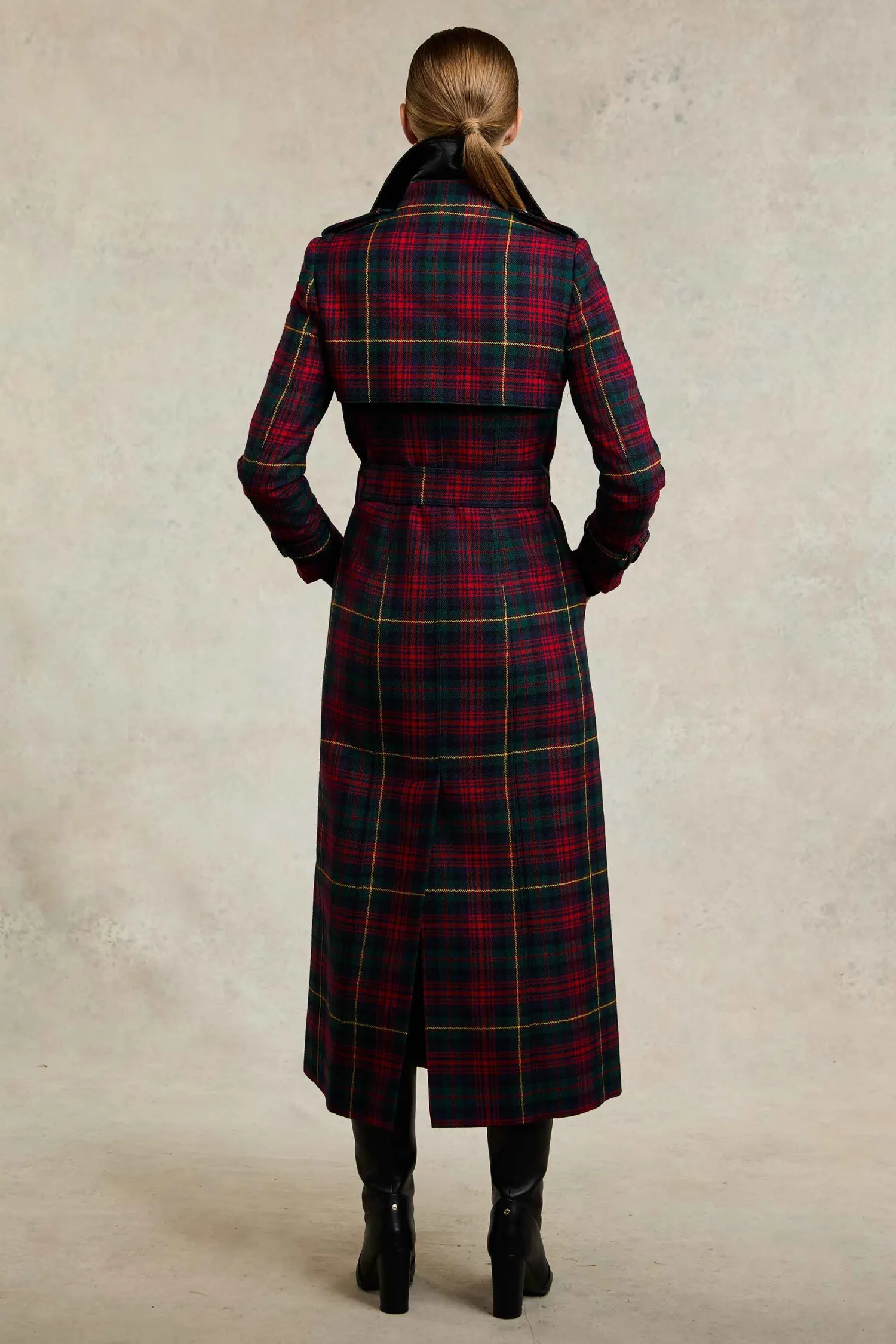 Fashion Full Length Marlborough Trench Coat (Logan Tartan) Women Trench Coats|Coats