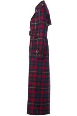 Fashion Full Length Marlborough Trench Coat (Logan Tartan) Women Trench Coats|Coats