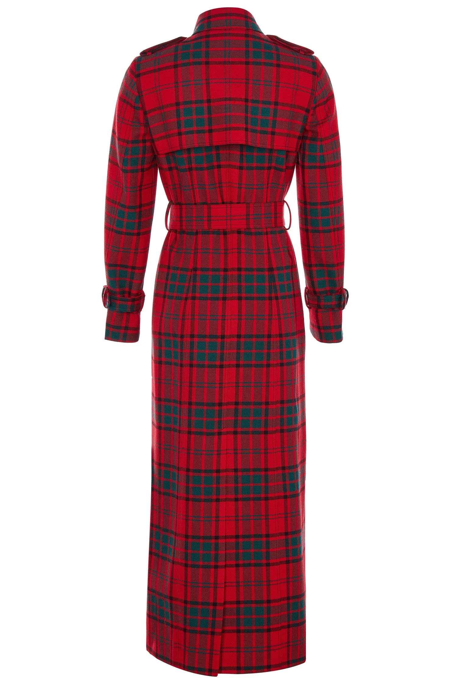 Online Full Length Marlborough Trench Coat (Red Tartan) Women Trench Coats|Coats