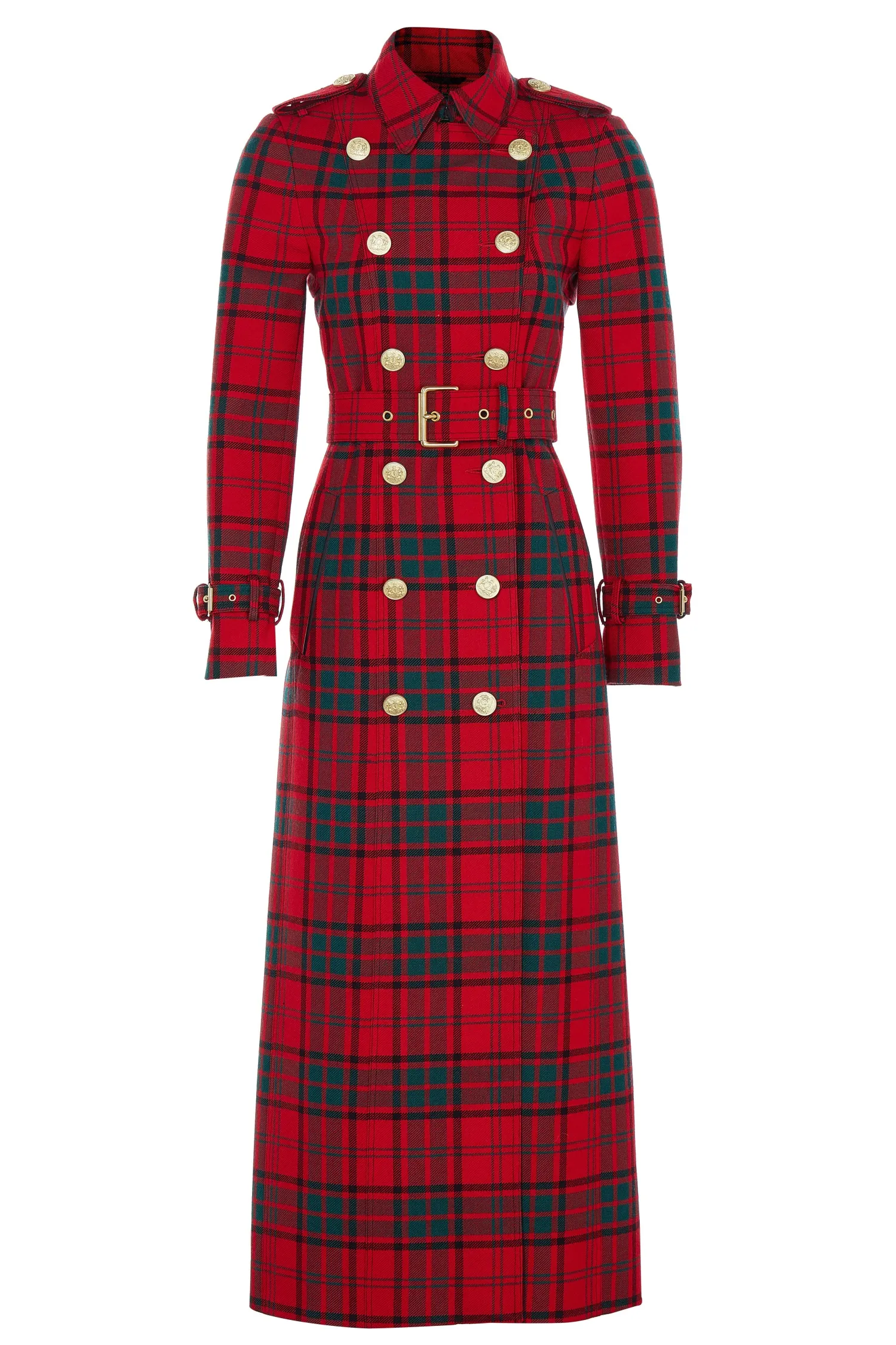 Online Full Length Marlborough Trench Coat (Red Tartan) Women Trench Coats|Coats