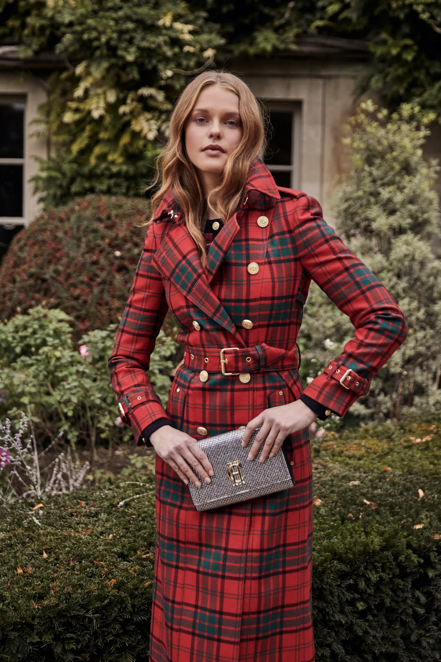 Online Full Length Marlborough Trench Coat (Red Tartan) Women Trench Coats|Coats