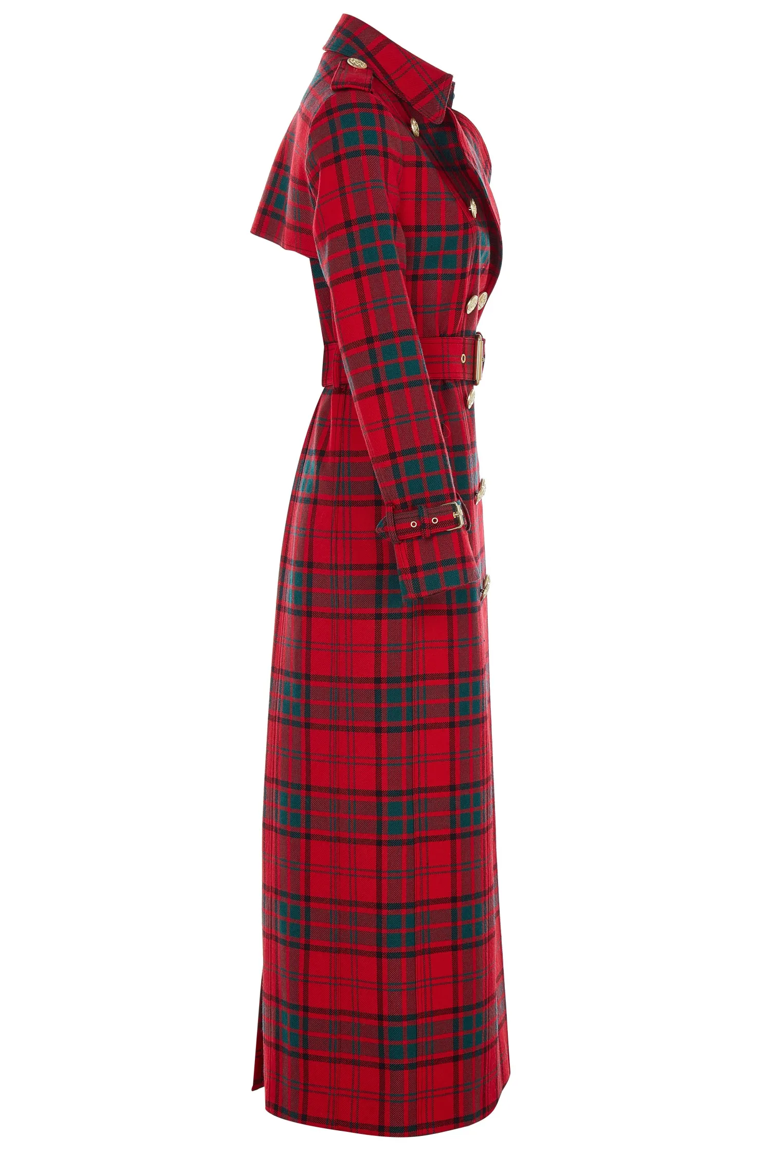 Online Full Length Marlborough Trench Coat (Red Tartan) Women Trench Coats|Coats