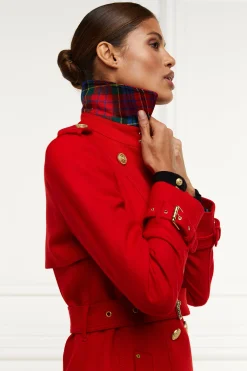 Clearance Full Length Marlborough Trench Coat (Red Barathea) Women Coats|Trench Coats