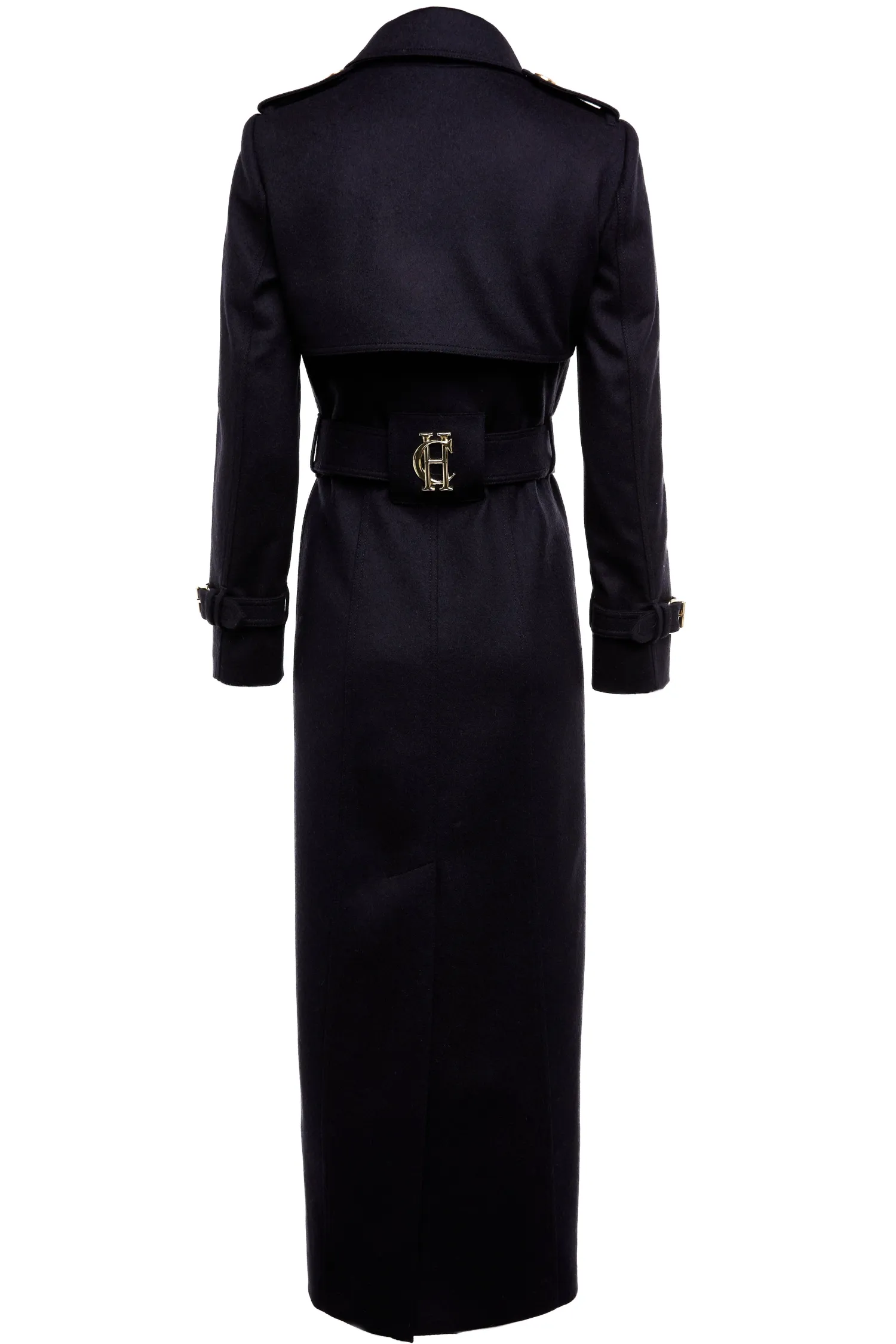 Fashion Full Length Marlborough Trench Coat (Soft Navy) Women Trench Coats|Coats