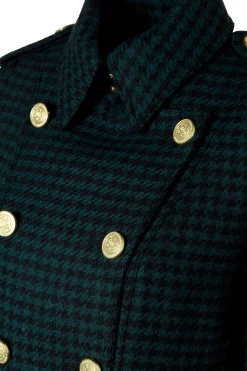 Online Full Length Marlborough Trench Coat (Emerald Houndstooth) Women Trench Coats|Coats
