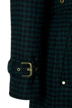 Online Full Length Marlborough Trench Coat (Emerald Houndstooth) Women Trench Coats|Coats
