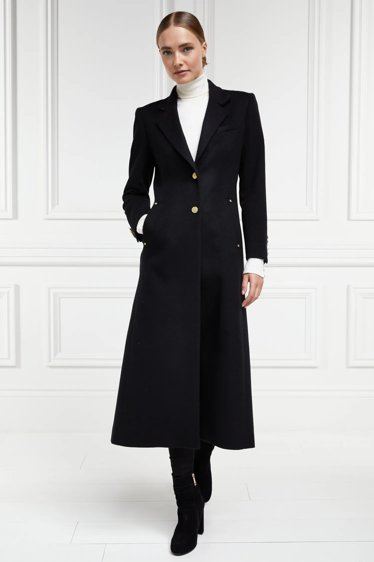 Best Full Length Regency Coat (Soft Black) Women Coats|Tailoring