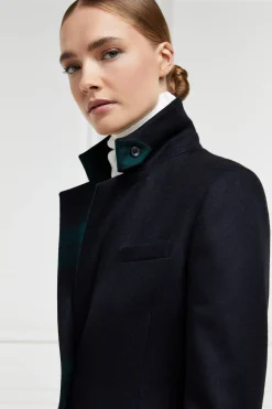 Sale Full Length Regency Coat (Soft Navy Blackwatch) Women Coats|Tailoring