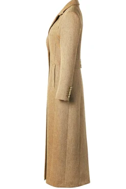 Sale Full Length Regency Coat (Brown Herringbone) Women Coats