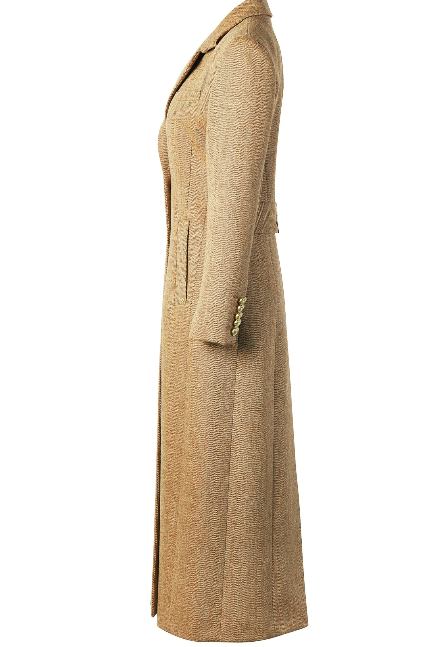 Sale Full Length Regency Coat (Brown Herringbone) Women Coats