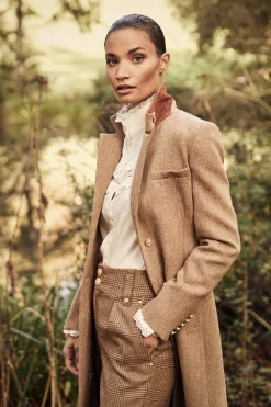 Sale Full Length Regency Coat (Brown Herringbone) Women Coats