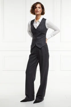 Outlet Hampton Waistcoat (Charcoal Pinstripe) Women Waistcoats|Tailoring