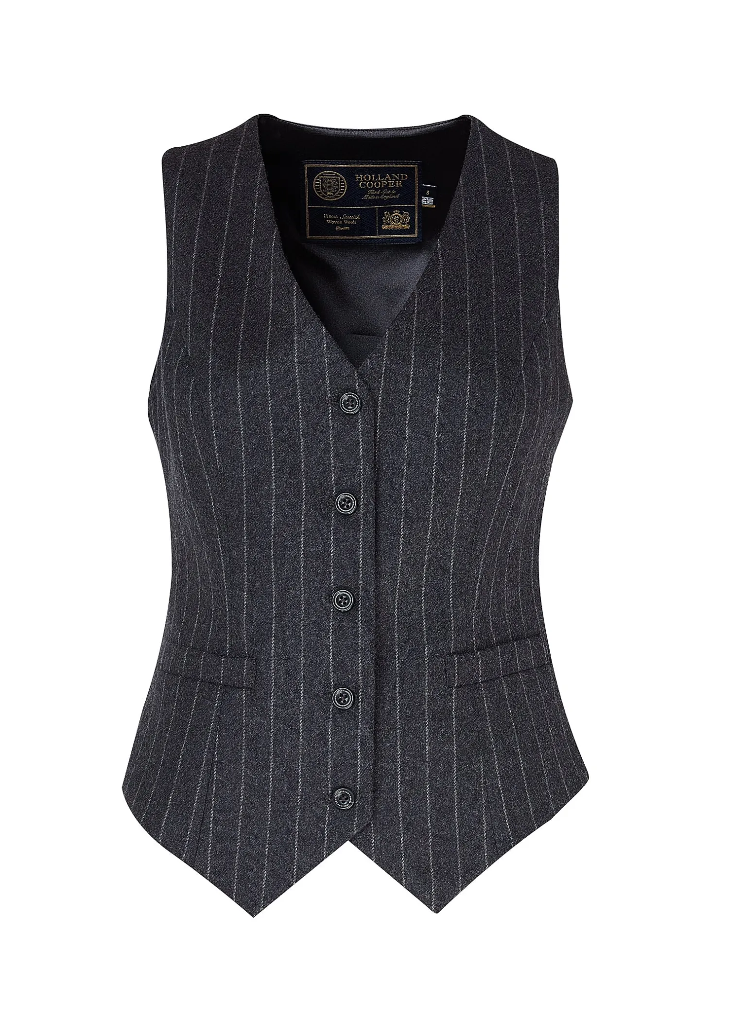 Outlet Hampton Waistcoat (Charcoal Pinstripe) Women Waistcoats|Tailoring
