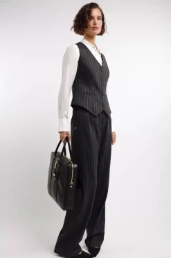 Outlet Hampton Waistcoat (Charcoal Pinstripe) Women Waistcoats|Tailoring