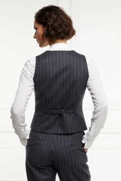 Outlet Hampton Waistcoat (Charcoal Pinstripe) Women Waistcoats|Tailoring
