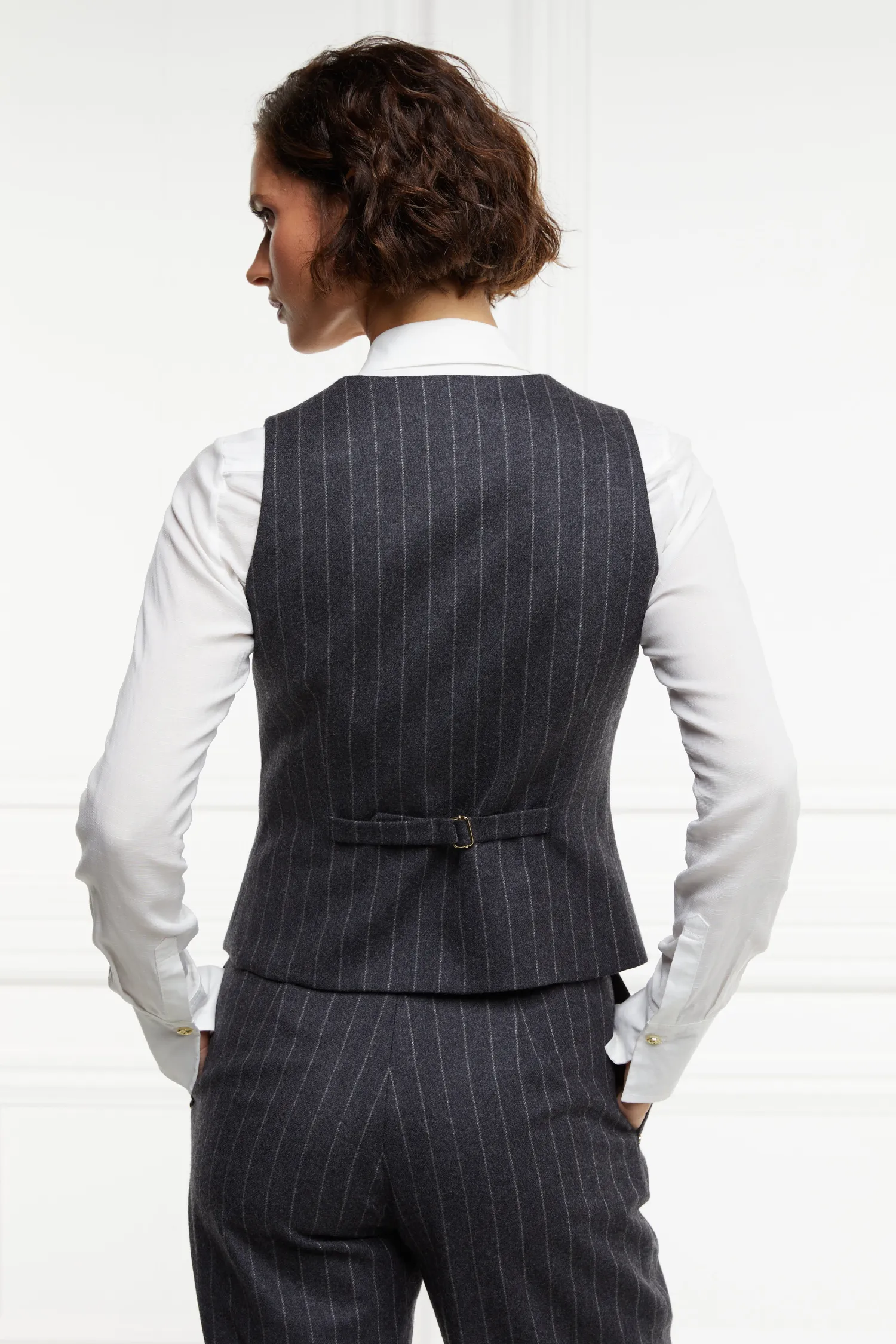 Outlet Hampton Waistcoat (Charcoal Pinstripe) Women Waistcoats|Tailoring