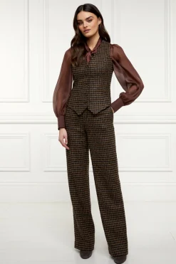 Best Hampton Waistcoat (Chocolate Houndstooth) Women Waistcoats|Tailoring