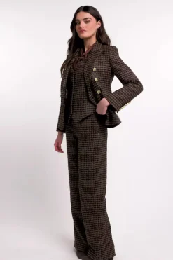 Best Hampton Waistcoat (Chocolate Houndstooth) Women Waistcoats|Tailoring