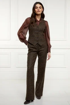 Best Hampton Waistcoat (Chocolate Houndstooth) Women Waistcoats|Tailoring