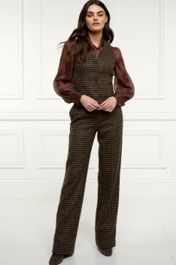 Best Hampton Waistcoat (Chocolate Houndstooth) Women Waistcoats|Tailoring