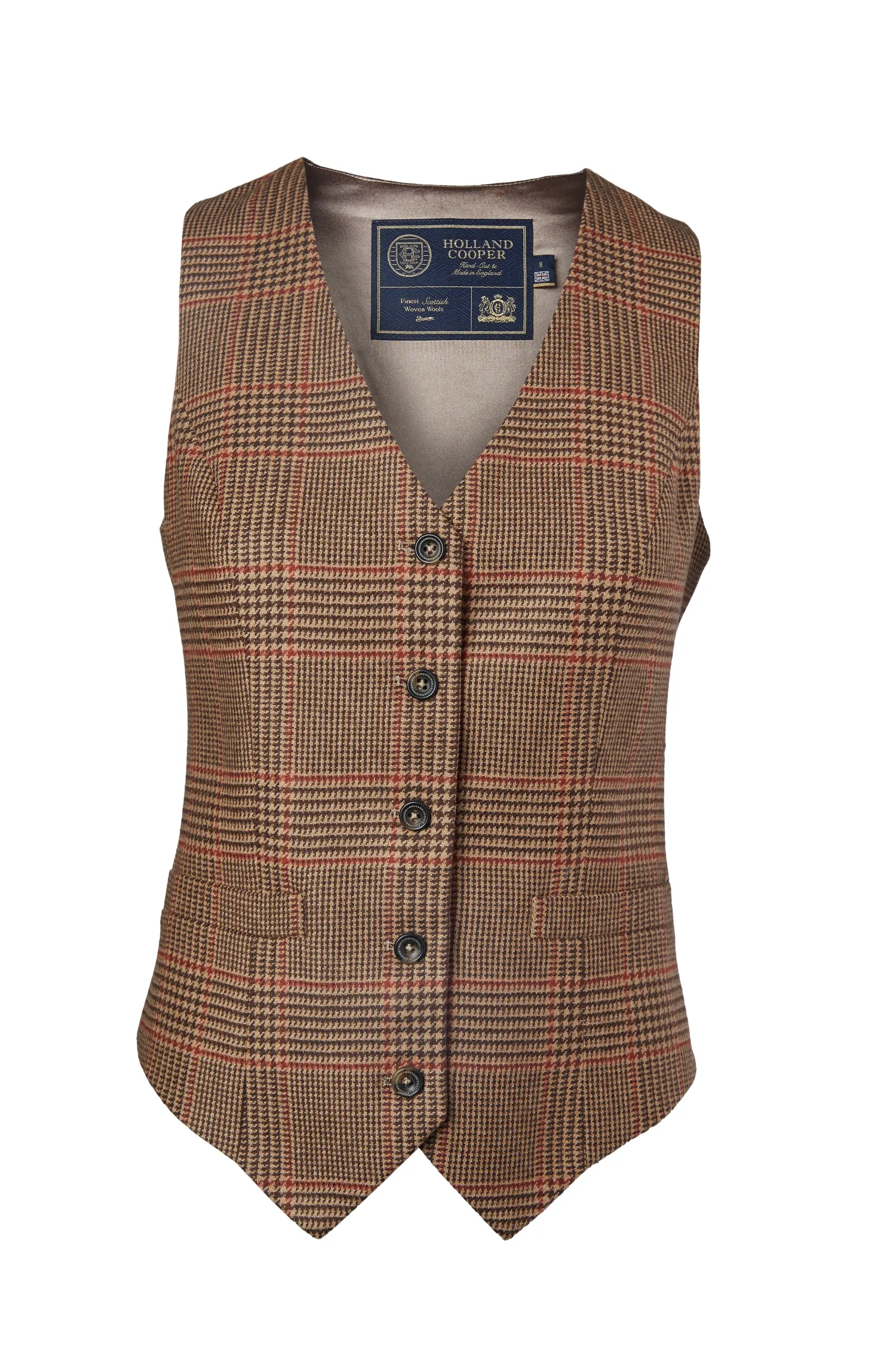 Hot Hampton Waistcoat (Clarence Check Merlot) Women Waistcoats|Tailoring