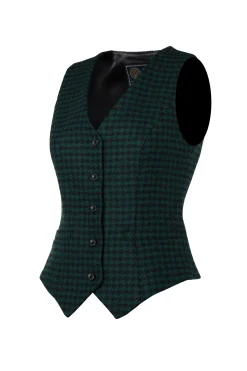 Online Hampton Waistcoat (Emerald Houndstooth) Women Waistcoats|Tailoring