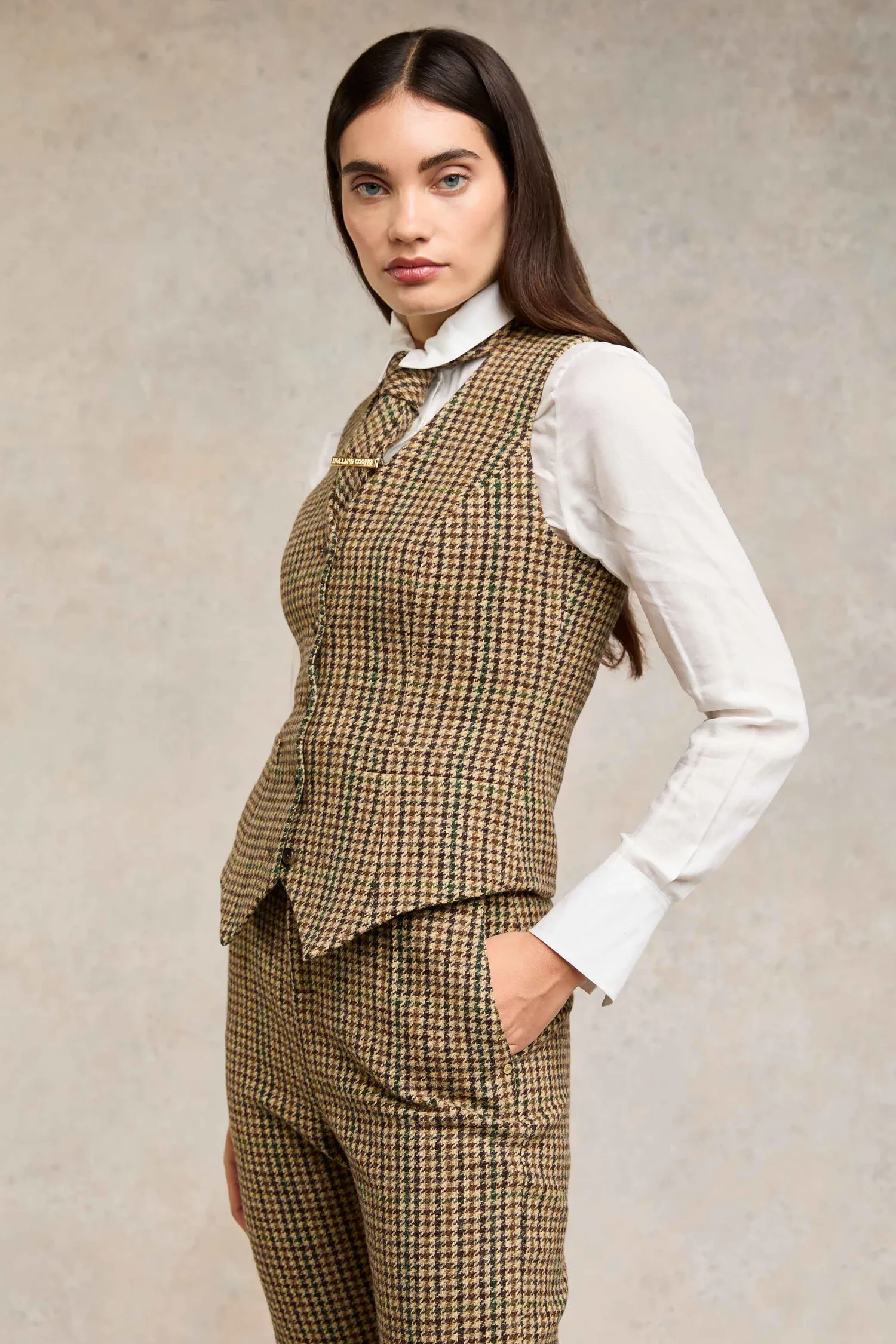 Outlet Hampton Waistcoat (Hailes Green Tweed) Women Waistcoats|Tailoring