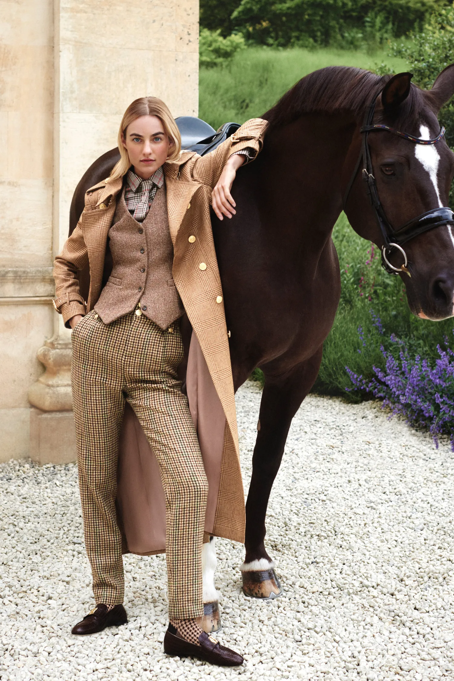 Clearance Hampton Waistcoat (Large Scale Brown Herringbone) Women Waistcoats|Tailoring
