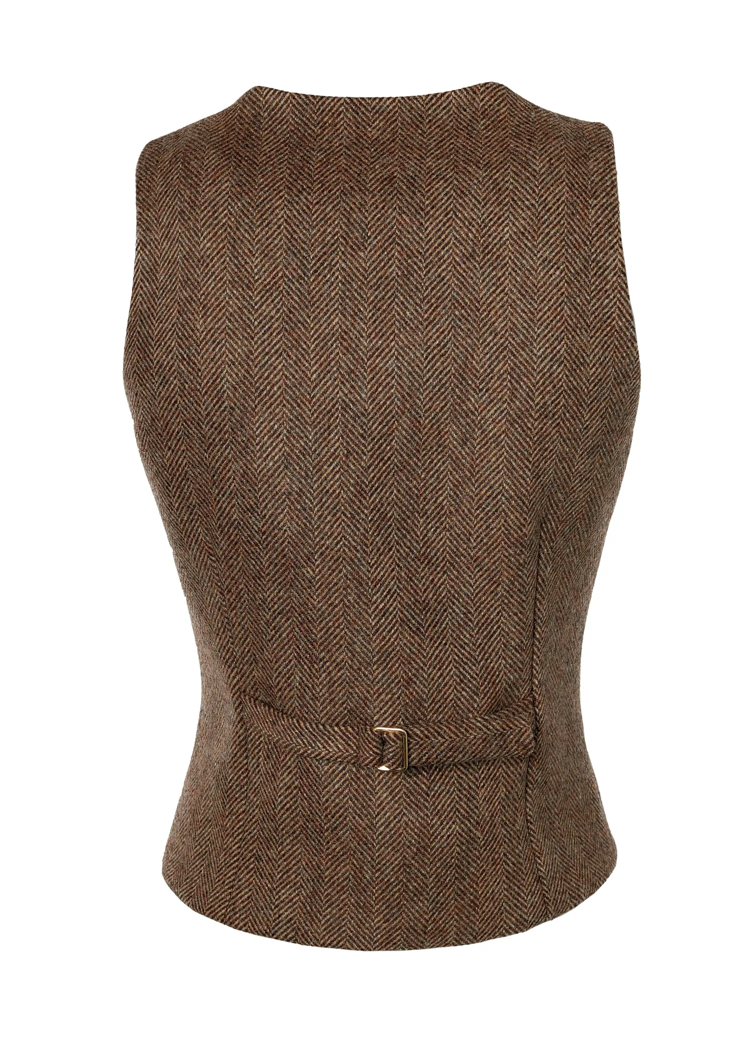 Clearance Hampton Waistcoat (Large Scale Brown Herringbone) Women Waistcoats|Tailoring