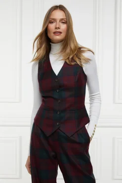 Outlet Hampton Waistcoat (Mulberry Tartan) Women Waistcoats|Tailoring