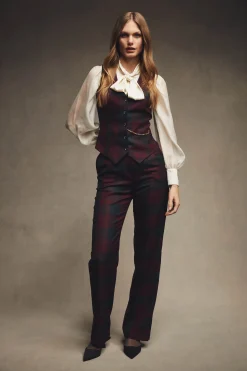 Outlet Hampton Waistcoat (Mulberry Tartan) Women Waistcoats|Tailoring