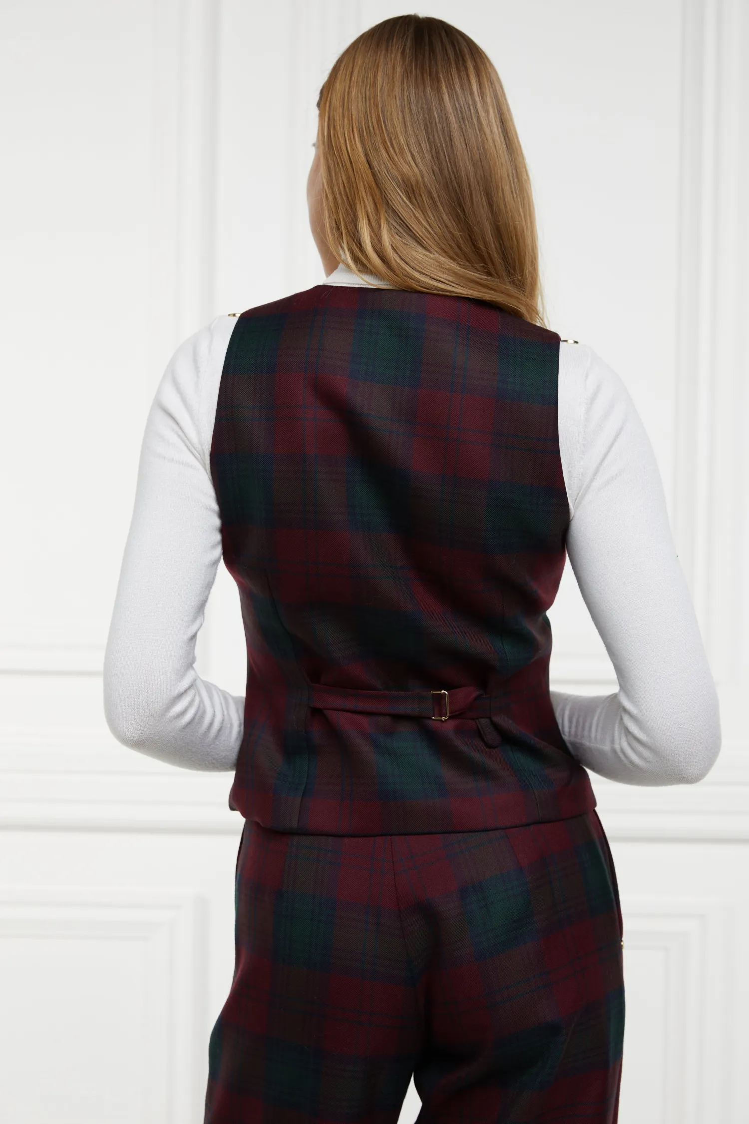 Outlet Hampton Waistcoat (Mulberry Tartan) Women Waistcoats|Tailoring