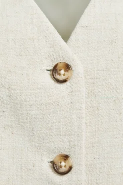 Clearance Hampton Waistcoat (Natural Linen) Women Waistcoats|Tailoring
