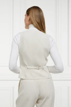 Clearance Hampton Waistcoat (Natural Linen) Women Waistcoats|Tailoring