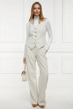 Clearance Hampton Waistcoat (Natural Linen) Women Waistcoats|Tailoring