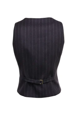 New Hampton Waistcoat (Navy Chalk Pinstripe) Women Waistcoats|Tailoring