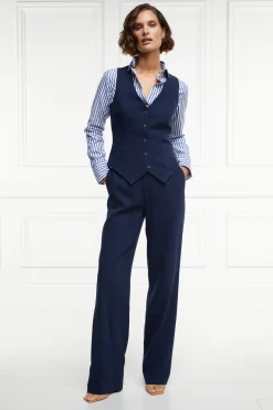 Online Hampton Waistcoat (Navy Linen) Women Waistcoats|Tailoring