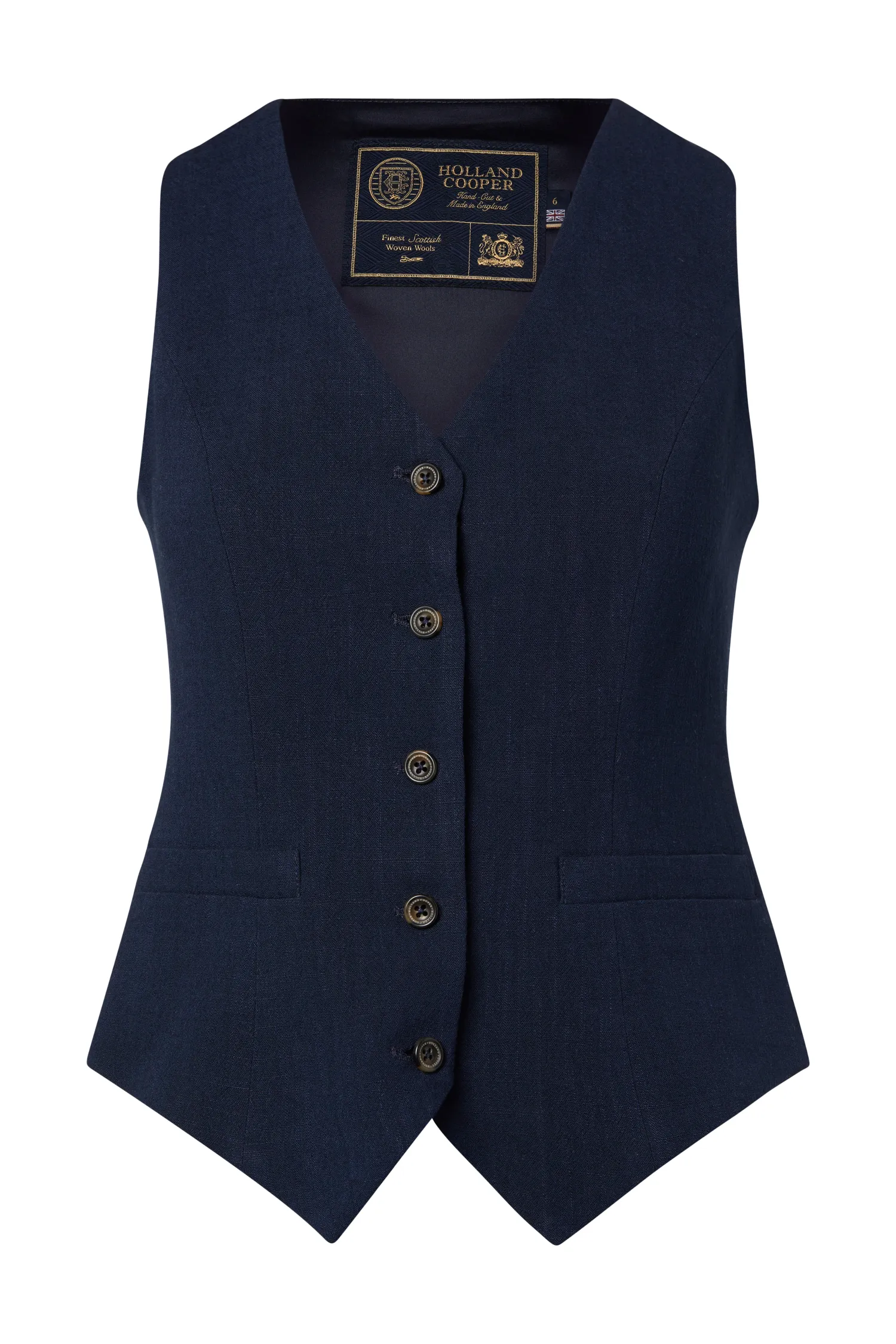 Online Hampton Waistcoat (Navy Linen) Women Waistcoats|Tailoring