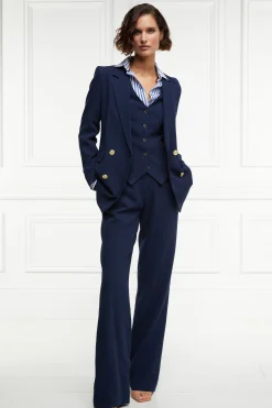 Online Hampton Waistcoat (Navy Linen) Women Waistcoats|Tailoring