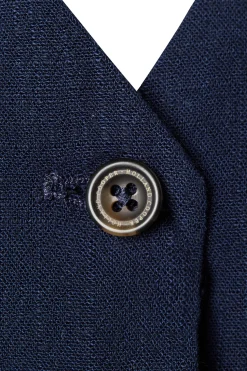 Online Hampton Waistcoat (Navy Linen) Women Waistcoats|Tailoring