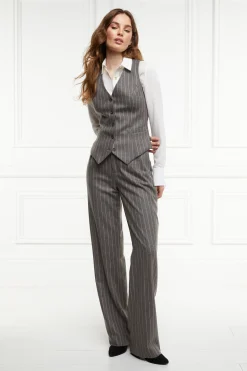 Best Hampton Waistcoat (Soft Grey Pinstripe) Women Waistcoats|Tailoring