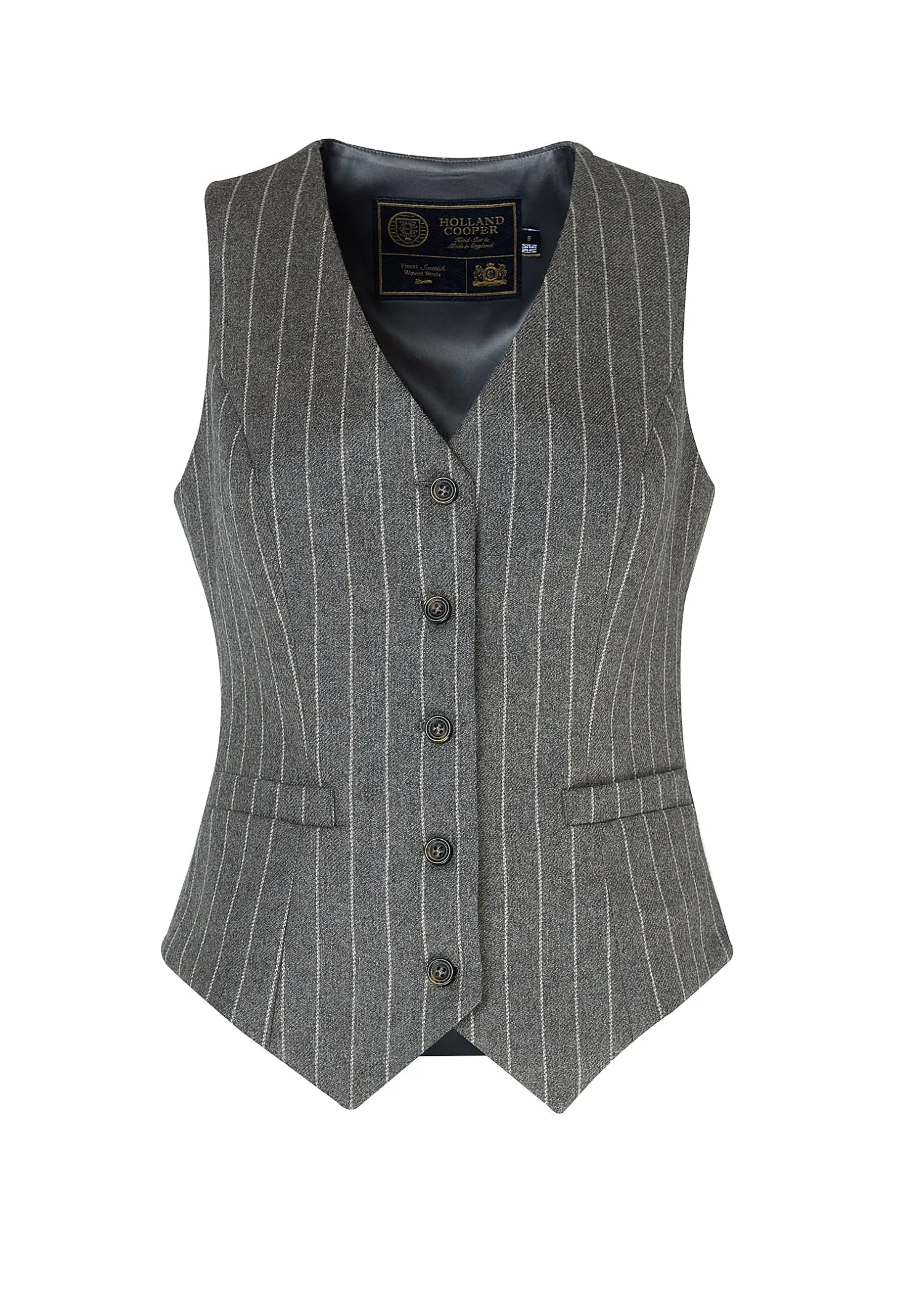 Best Hampton Waistcoat (Soft Grey Pinstripe) Women Waistcoats|Tailoring