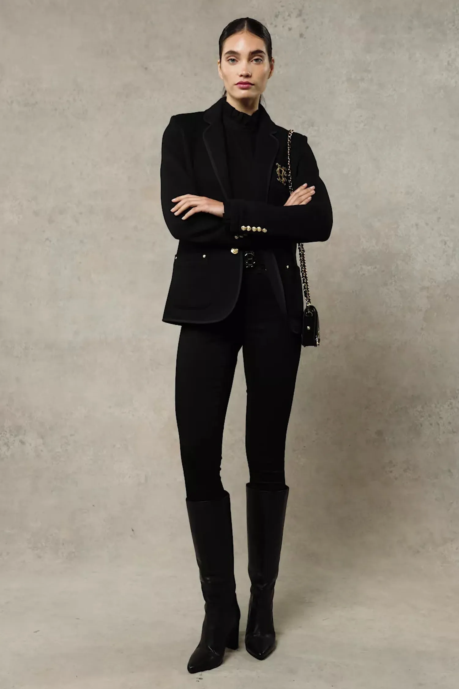 Discount Henley Blazer (Black Black) Women Jackets|Blazers