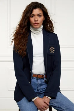 Hot Henley Blazer (Navy Navy) Women Jackets|Blazers
