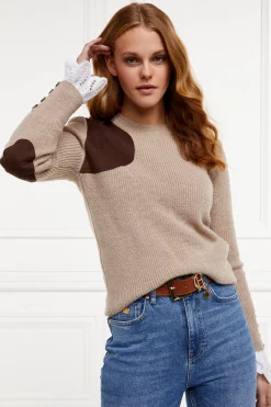 Hot Heritage Crew Neck Knit (Latte Marl) Women Knitwear