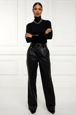 Hot High Waisted Faux Leather Trouser Women Trousers