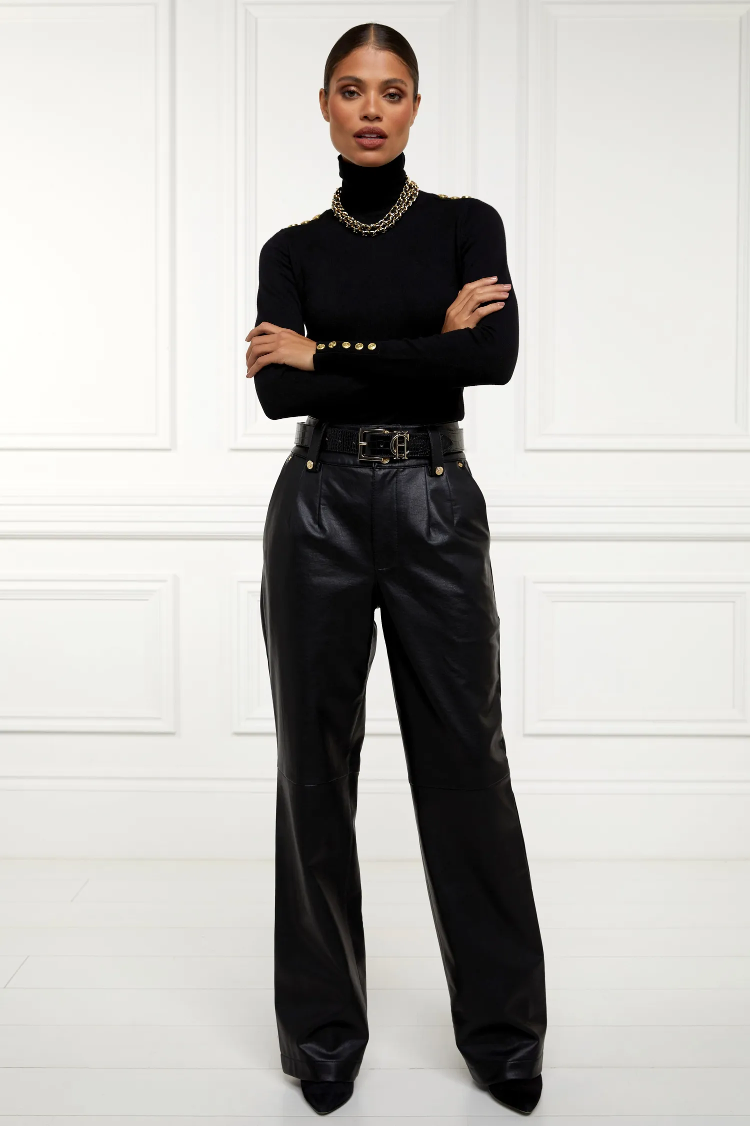 Hot High Waisted Faux Leather Trouser Women Trousers