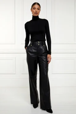 Hot High Waisted Faux Leather Trouser Women Trousers