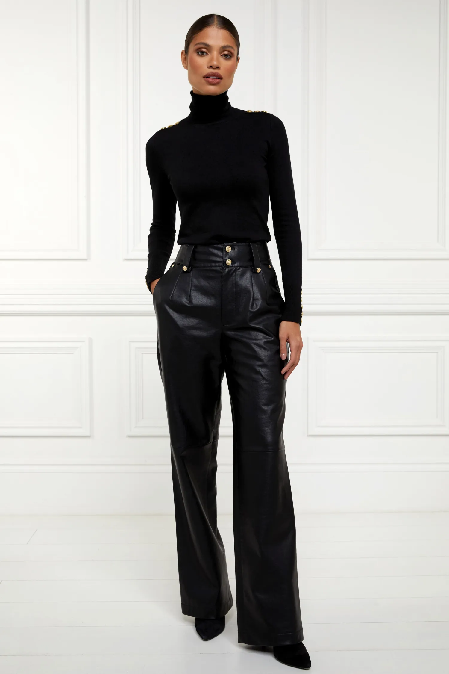 Hot High Waisted Faux Leather Trouser Women Trousers